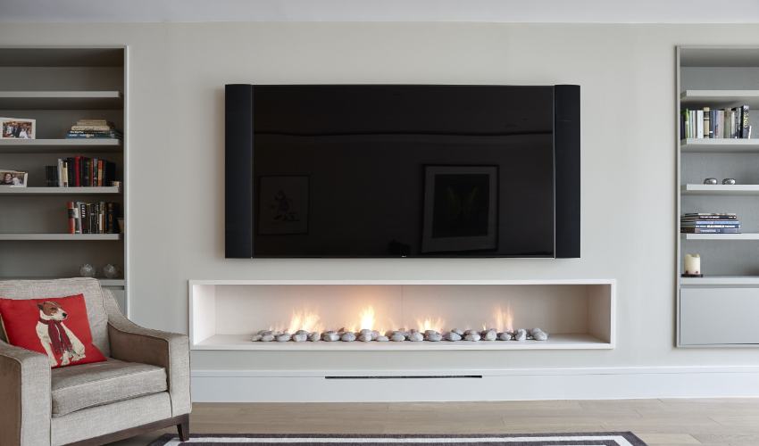TV and Fireplace Beside Each Other